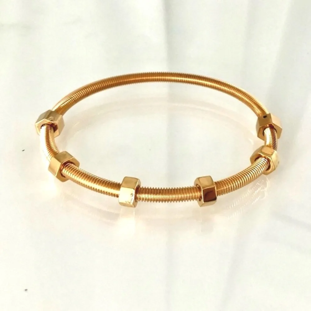 Gold Nuts and Bolts Bracelet